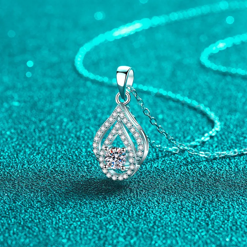 Minimalist Water Drop Moissanite Necklace