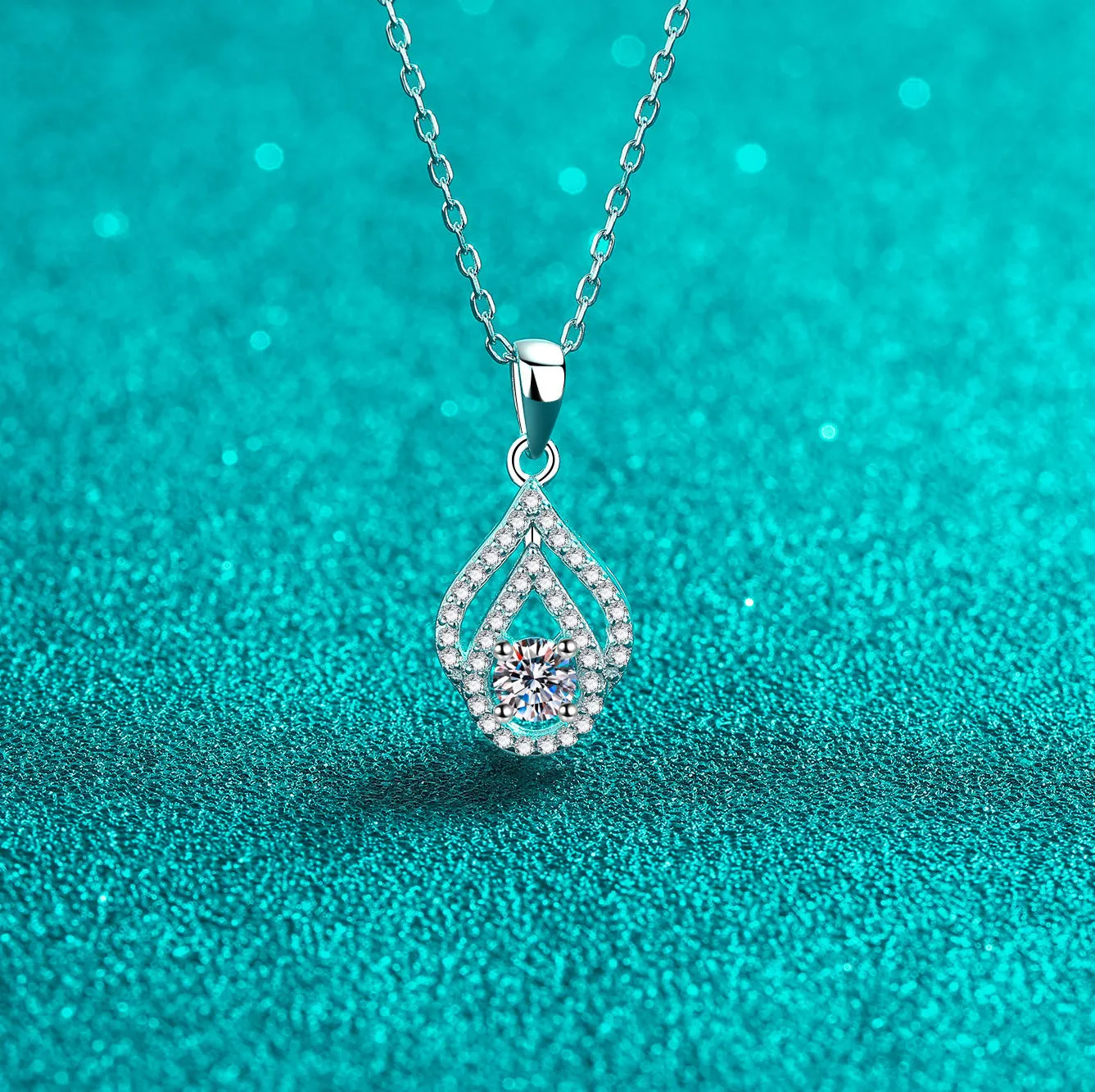 Minimalist Water Drop Moissanite Necklace