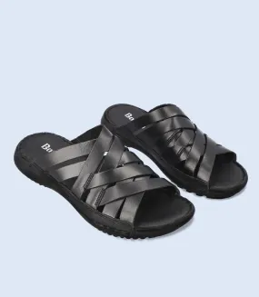 M7655-BLACK-Men Slipper