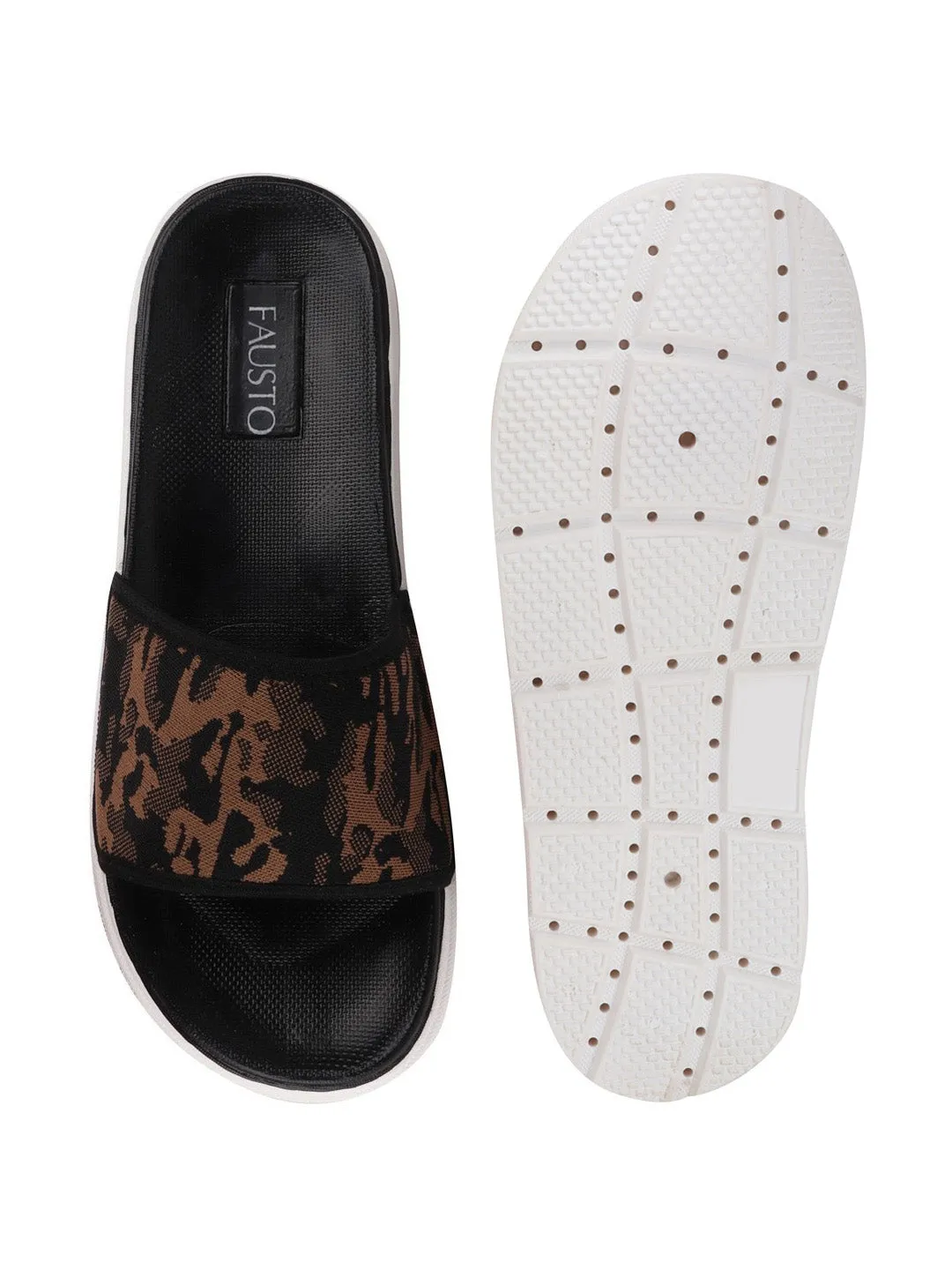 Men Army Casual Slip-On Printed Slider Flip-Flops