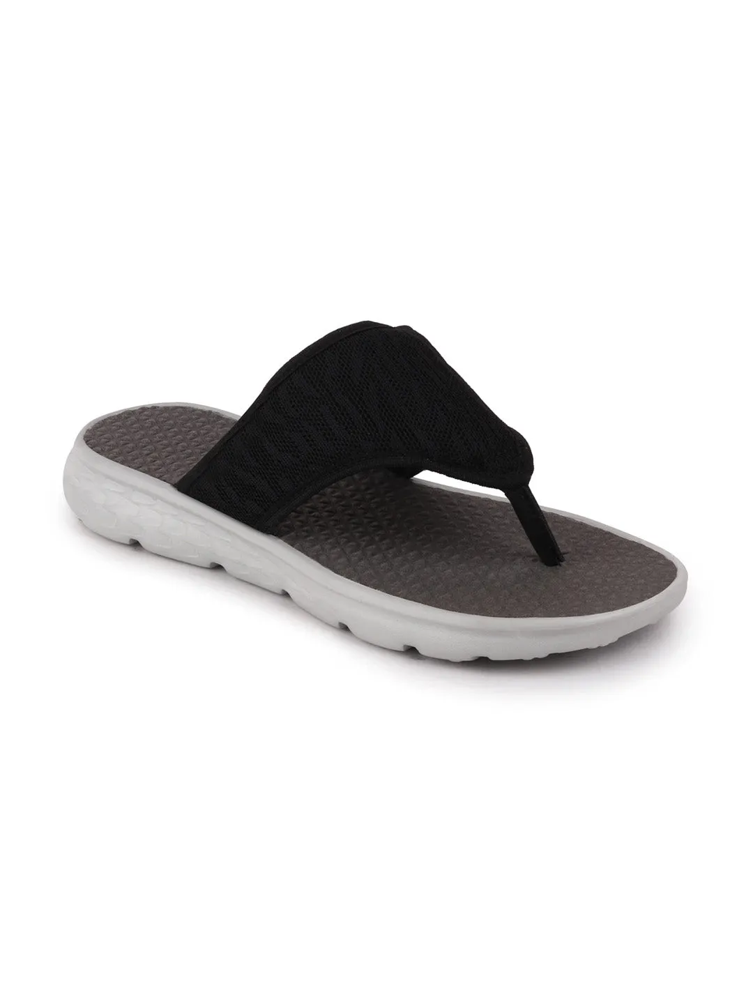 Men Black Casual Slip-On Flip-Flops