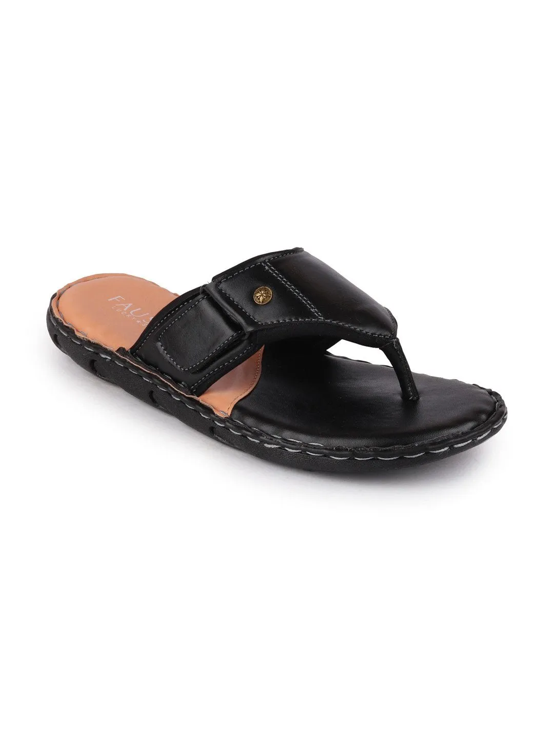 Men Black Casual Slip-On Slippers