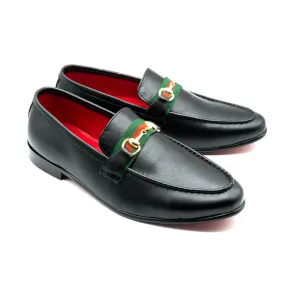 Men Black Imported PU Leather Shoes