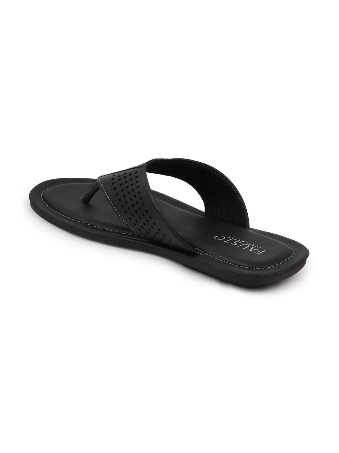 Men Black Indoor & Outdoor Slippers