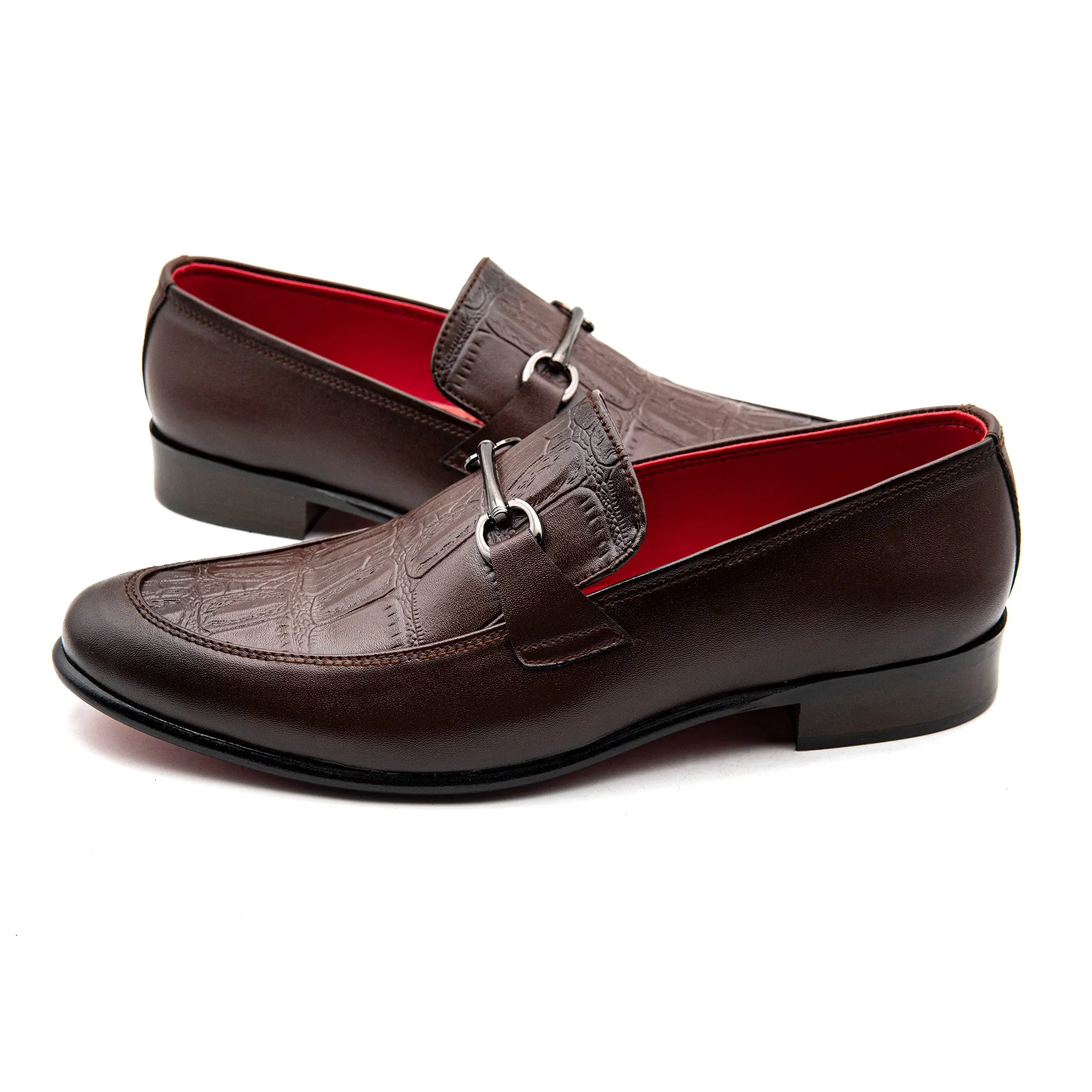 Men Brown Crafted Imported PU Leather Shoes