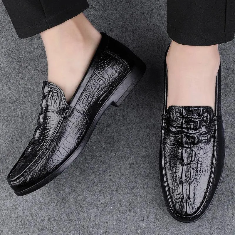 Italian Leather Loafer: TX352 Men's Formal Moccasins Casual Shoes