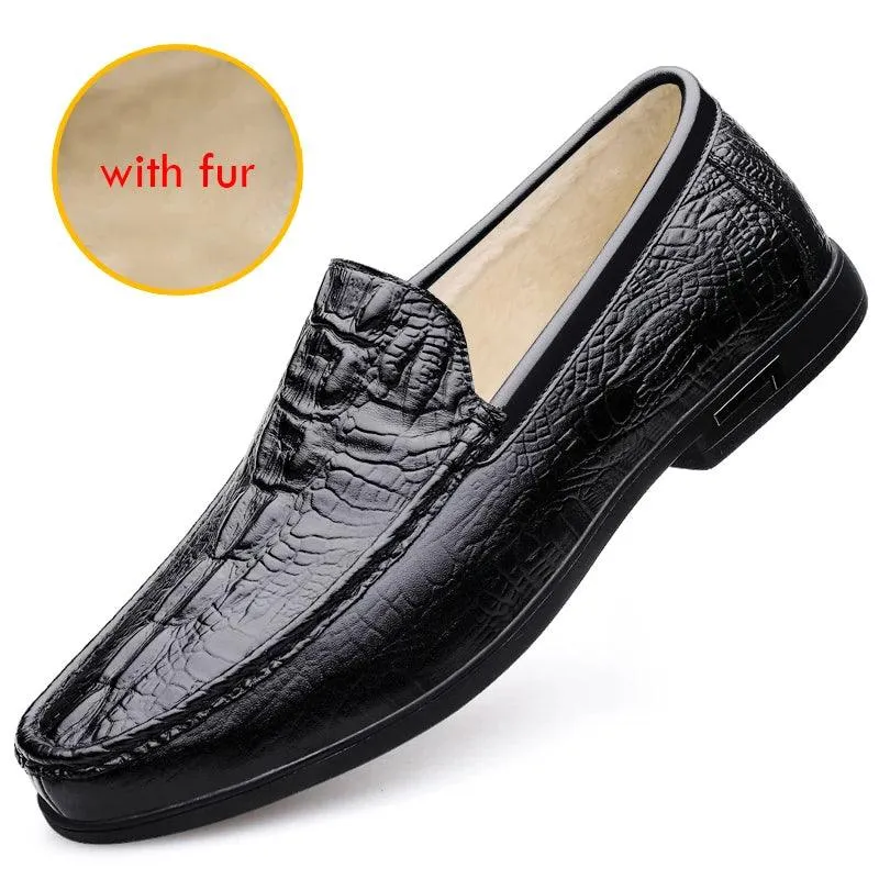 Italian Leather Loafer: TX352 Men's Formal Moccasins Casual Shoes