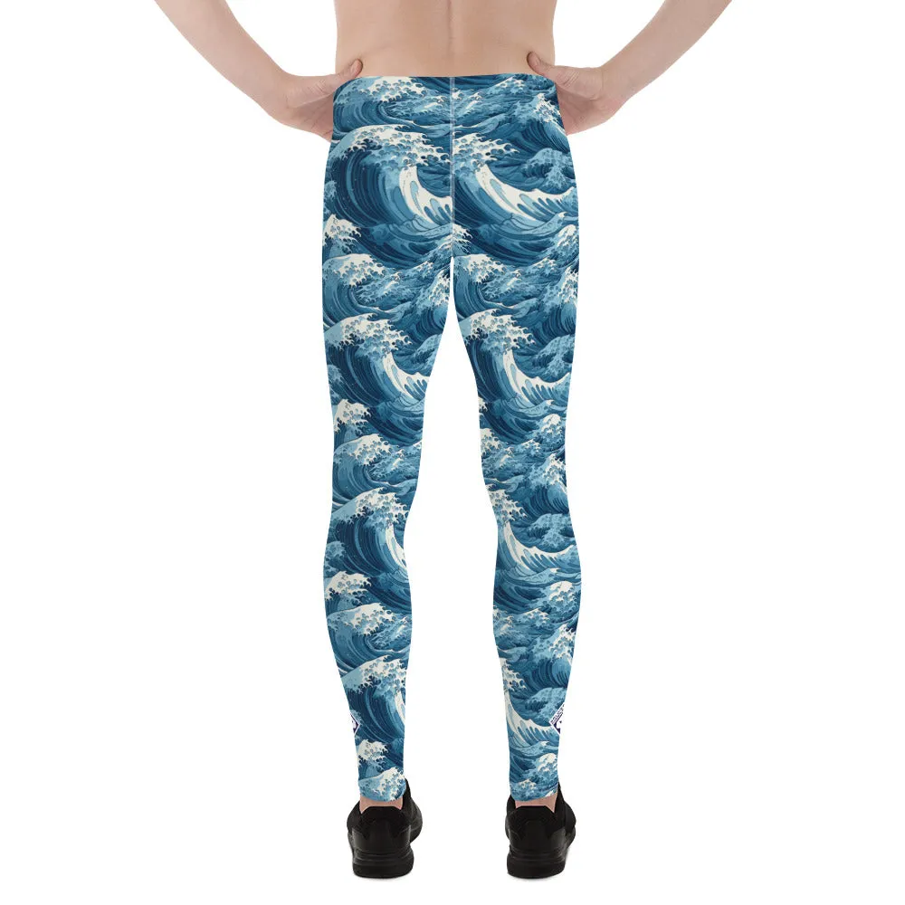 Men's Athletic Leggings - The Great Wave Off Kanagawa 001