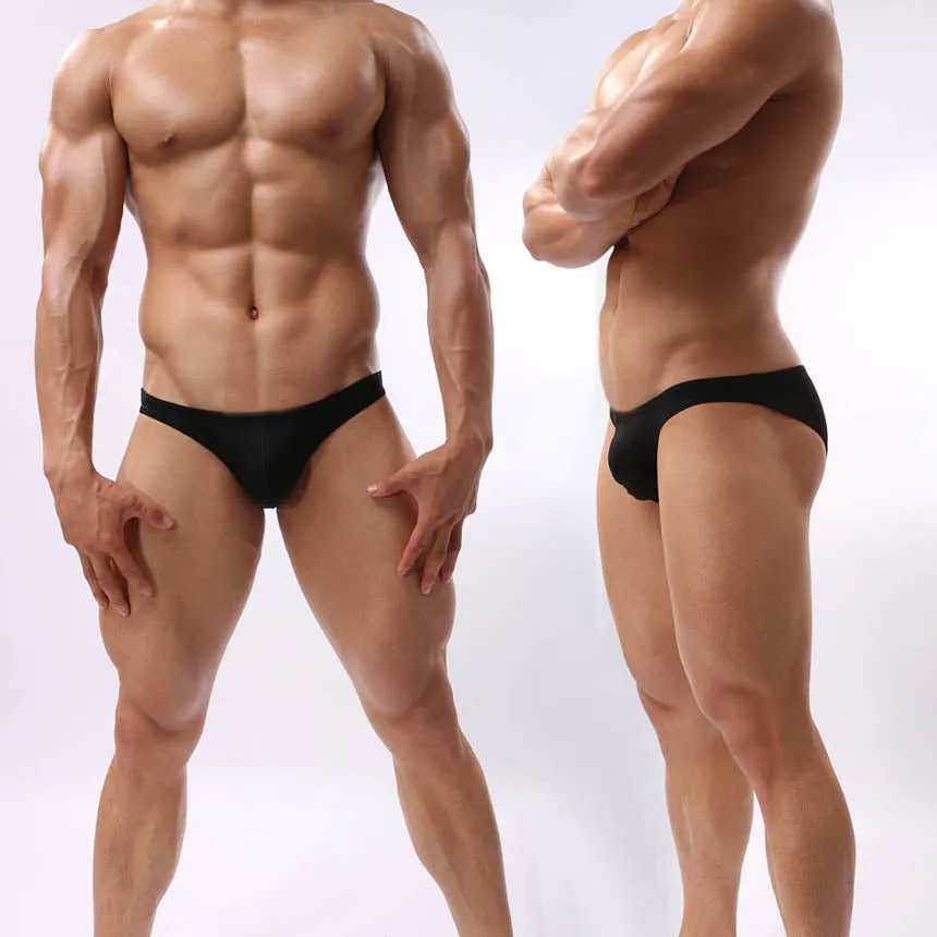 Men's Bikini Brief Underwear Male Bulge Pouch Back Briefs Shorts