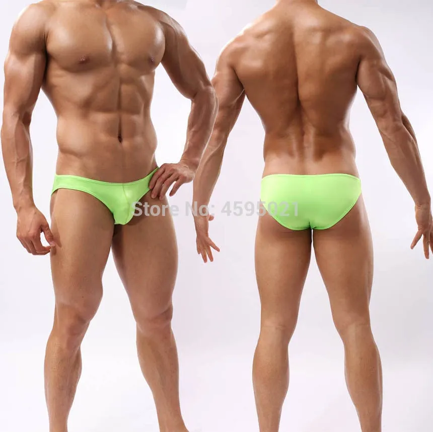 Men's Bikini Brief Underwear Male Bulge Pouch Back Briefs Shorts