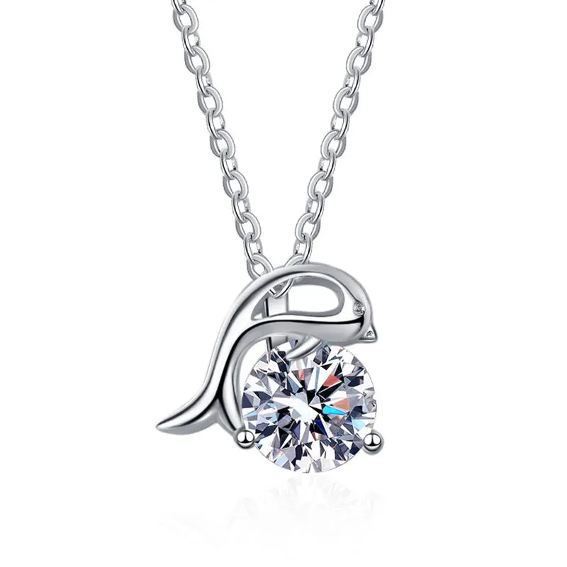 Moissanite Dolphin Necklace