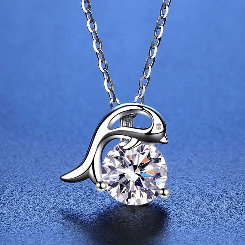 Moissanite Dolphin Necklace