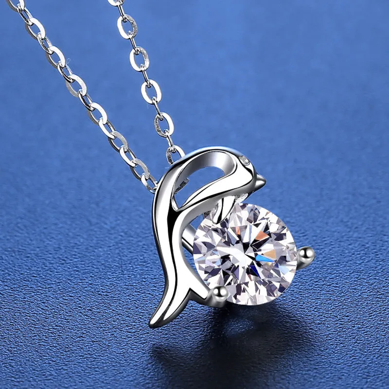 Moissanite Dolphin Necklace