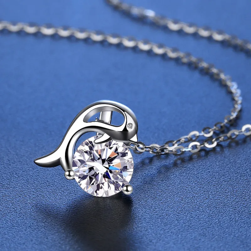 Moissanite Dolphin Necklace