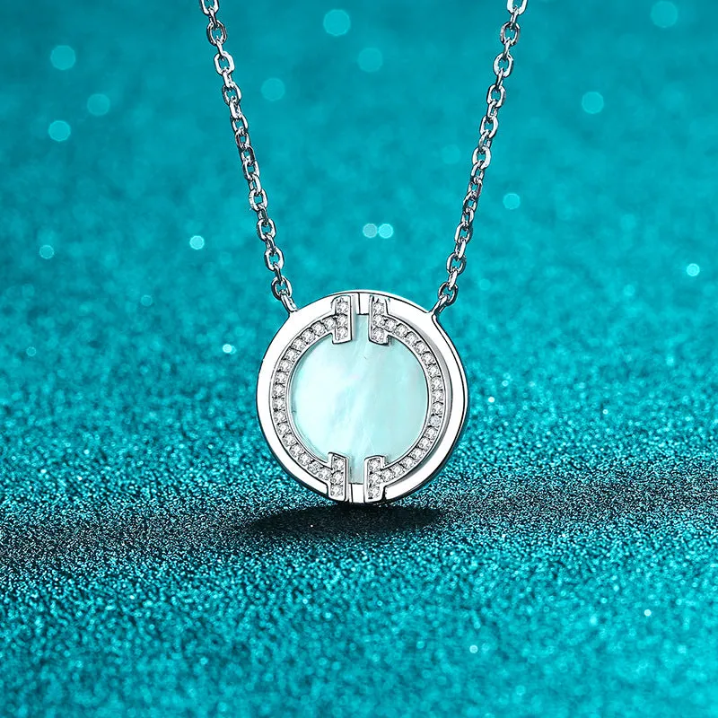 Mother of Pearl Smile Moissanite Necklace