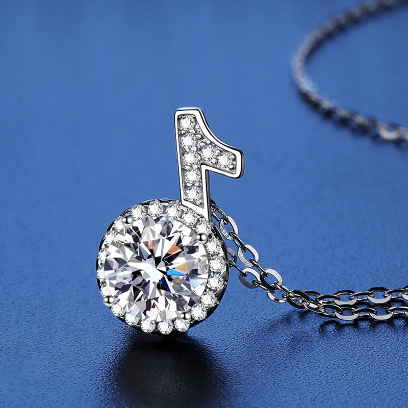 Music Note Moissanite Necklace