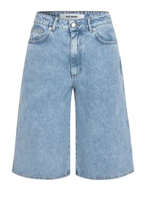 oval square City Denim Shorts Light Blue