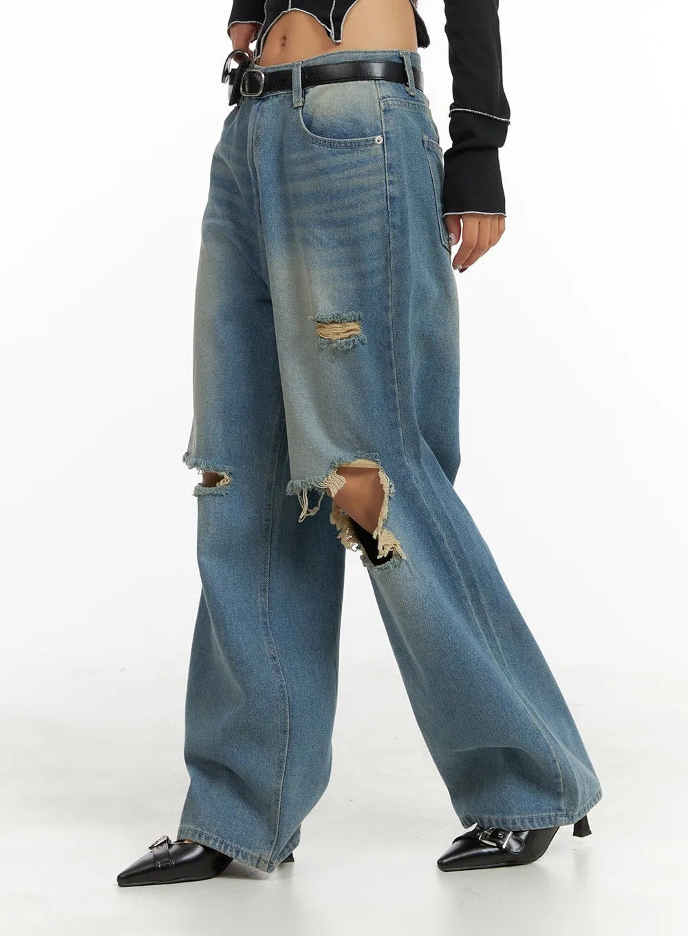 Ripped Baggy Jeans CA416