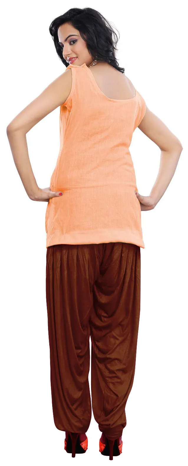 Womens Baggy Indian Pants Harem Patiala Bollywood Clothes (Dark Brown)