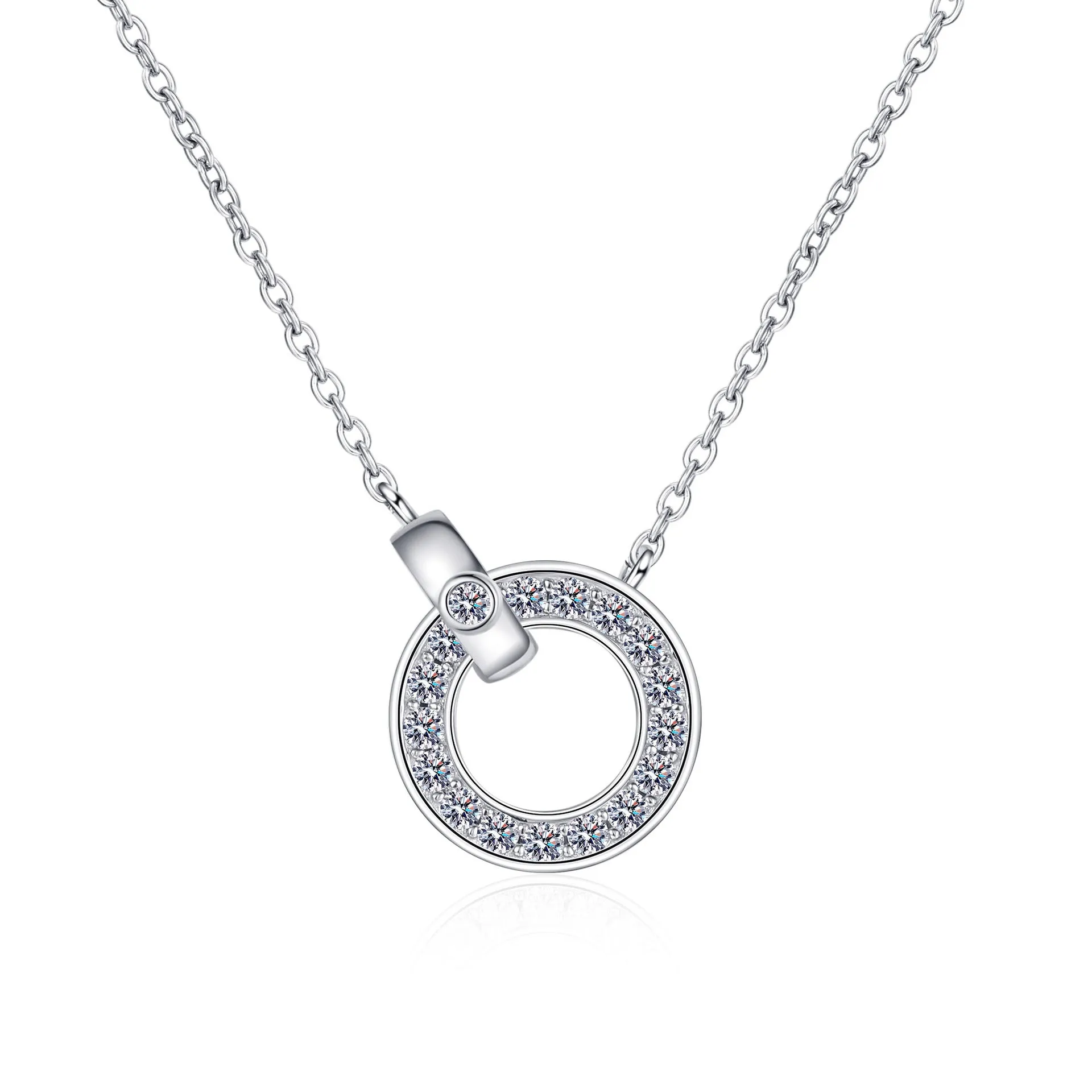 Ring Buckle Moissanite Necklace for Women