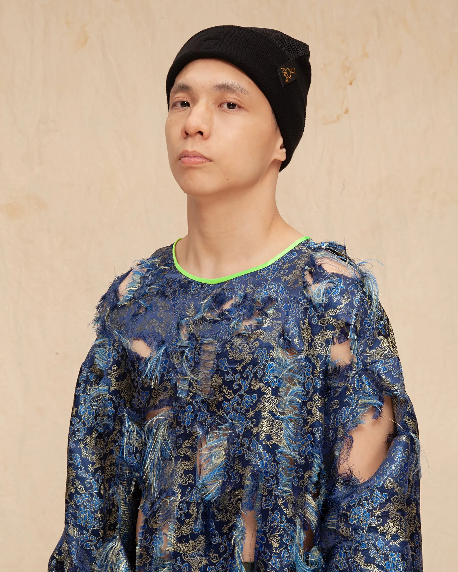 Ripped Dragon Brocade Sweater