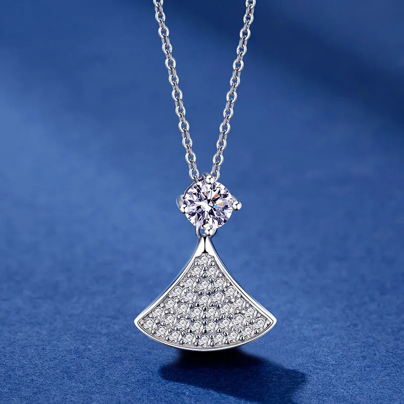 S925 Silver Small Skirt Moissanite Necklace