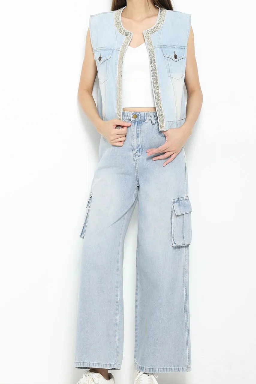 Sasha Denim Cargo Pants