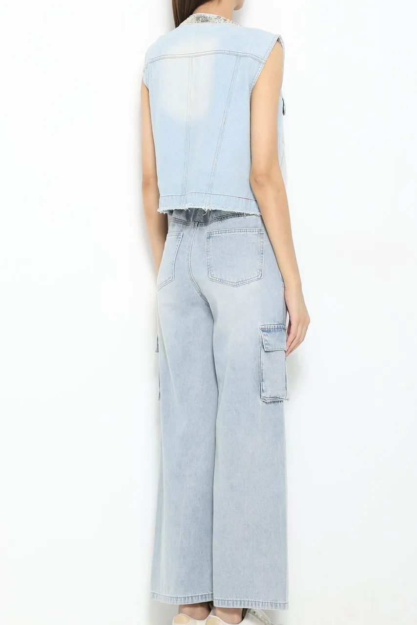 Sasha Denim Cargo Pants