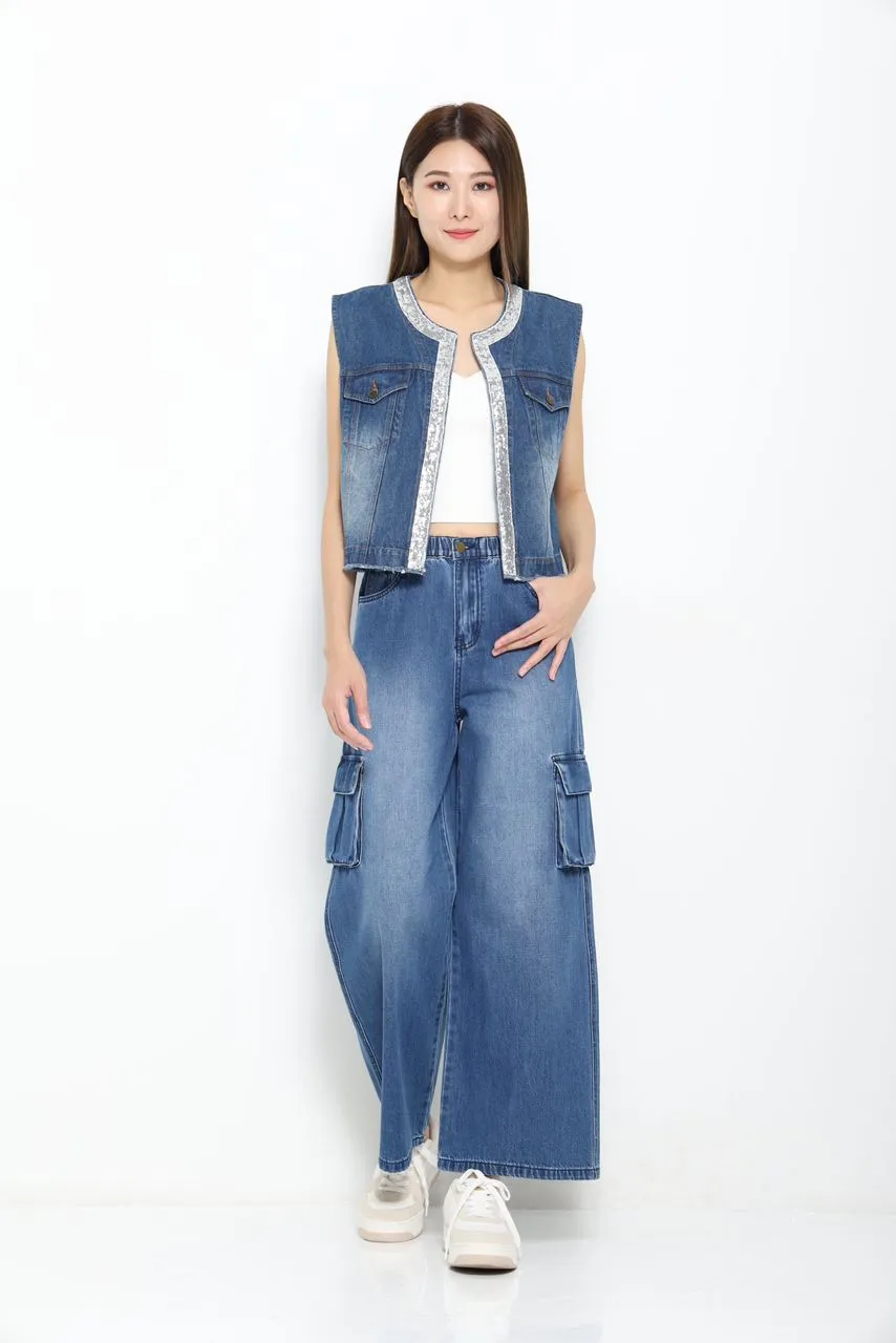 Sasha Denim Cargo Pants