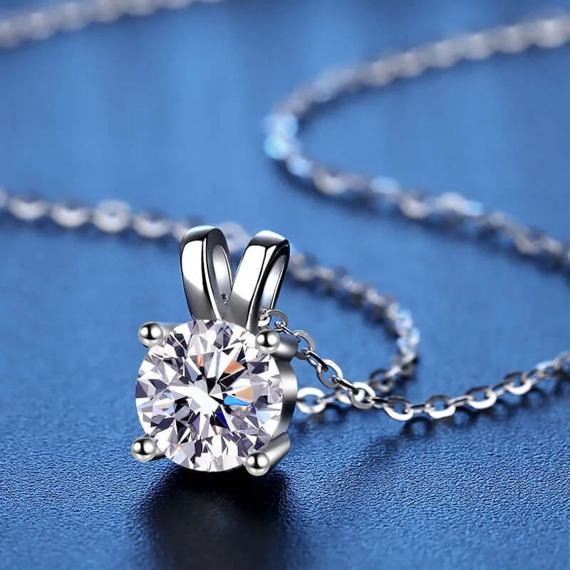 1 Carat Moissanite Bunny Necklace Pendant