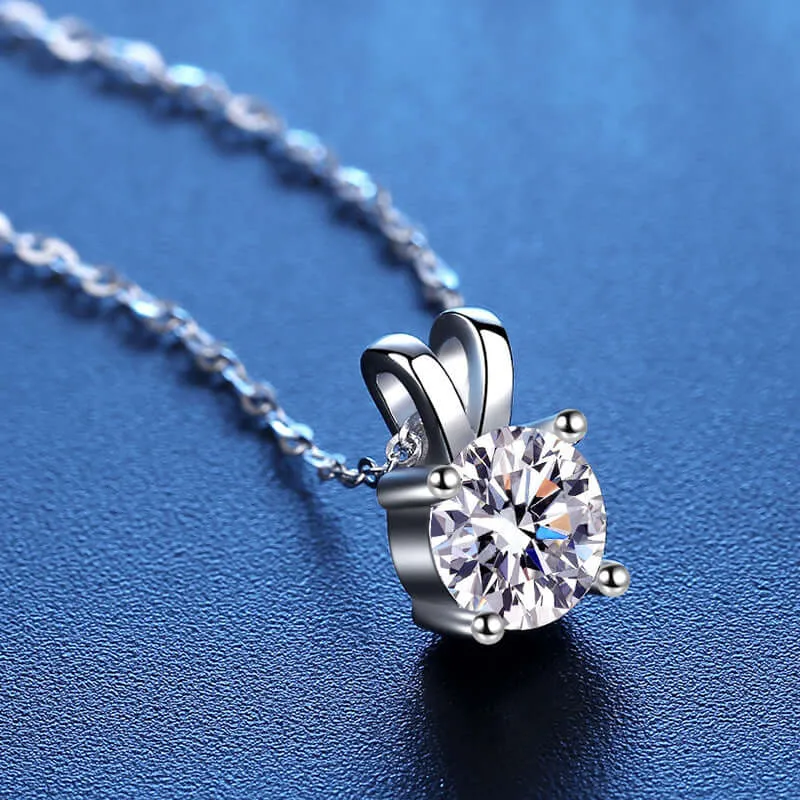 1 Carat Moissanite Bunny Necklace Pendant