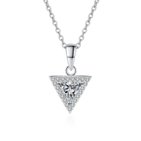 Silver Triangle Moissanite Necklace