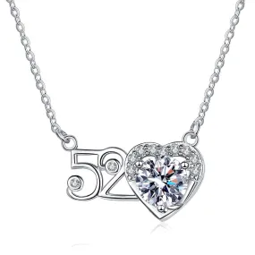 Simple Number 520 Spiritual Moissanite Necklace