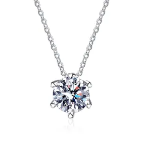 Simple Six Claw Moissanite Necklace