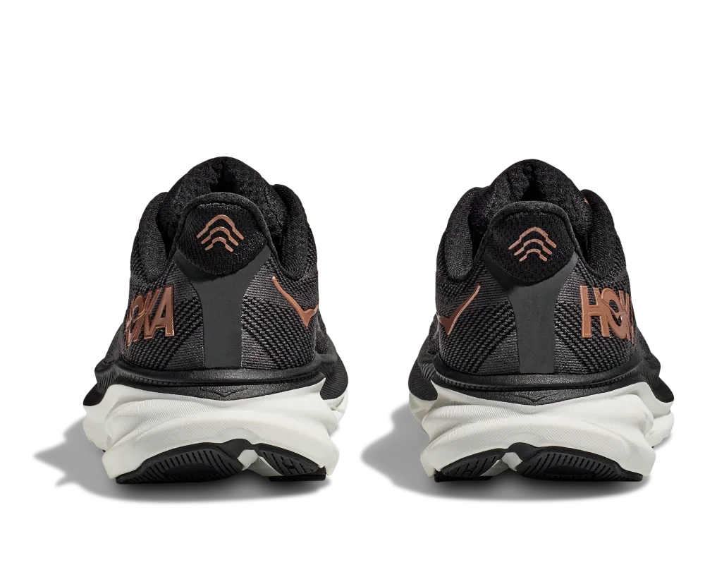 'Hoka' Women's Clifton 9 - Black / Copper (Wide)