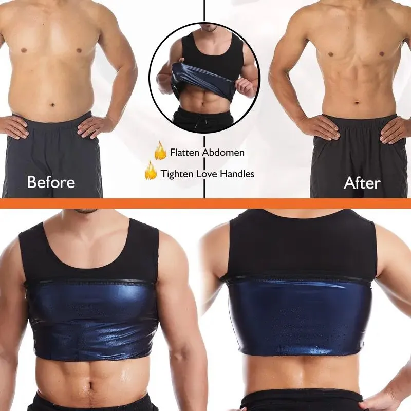 Men Neoprene Sweat Sauna Vest  Body Shaper Waist Trainer Slimming Compression Shapewear Corset Reductor De Abdomen Corset Top X2034717