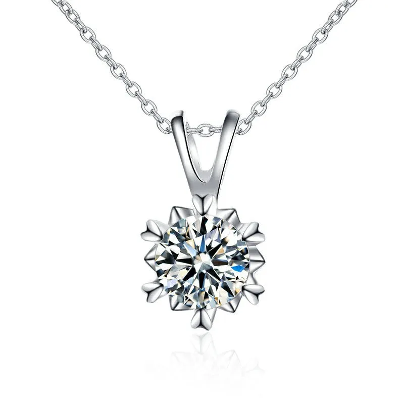 Snowflake Six-Claw Moissanite Necklace