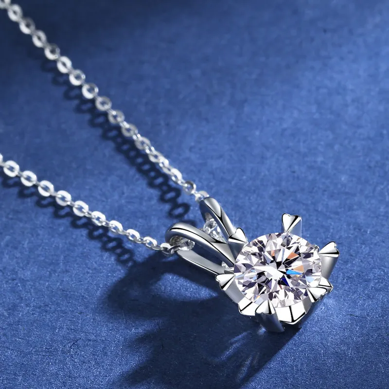 Snowflake Six-Claw Moissanite Necklace