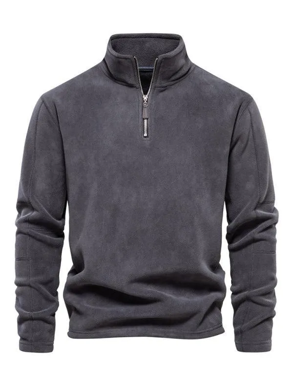 Polar Stand Collar Fleece Men Sweatshirt