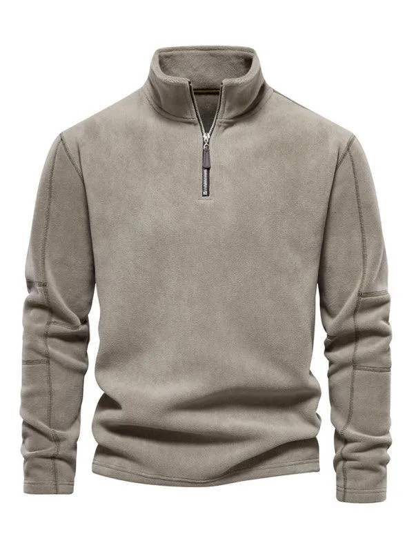 Polar Stand Collar Fleece Men Sweatshirt