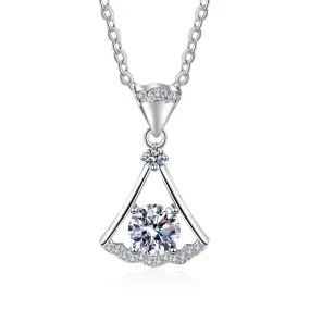 Sterling Silver Fancy Skirt Moissanite Necklace