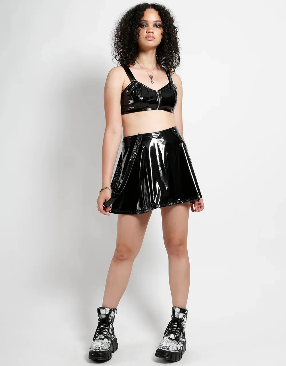 Tripp N.Y.C PVC Suspender Strap Skirt