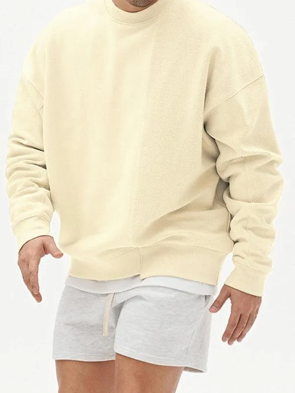 Solid Crew Neck Men Sweatshirt