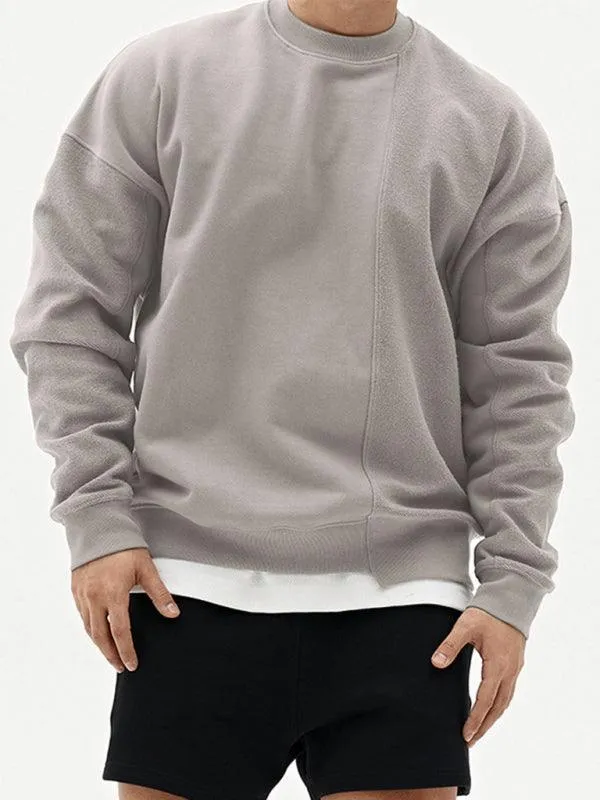 Solid Crew Neck Men Sweatshirt