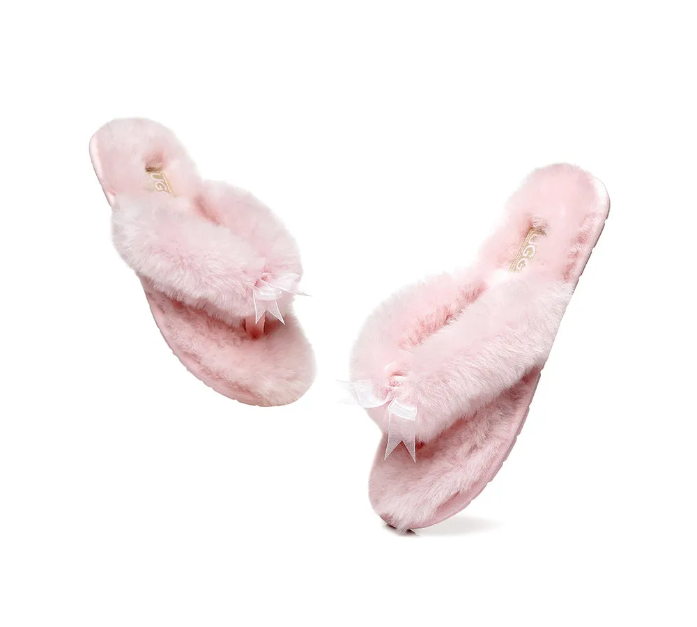 UGG Australian Shepherd Women Fluffy Slides Thongs Cinderella