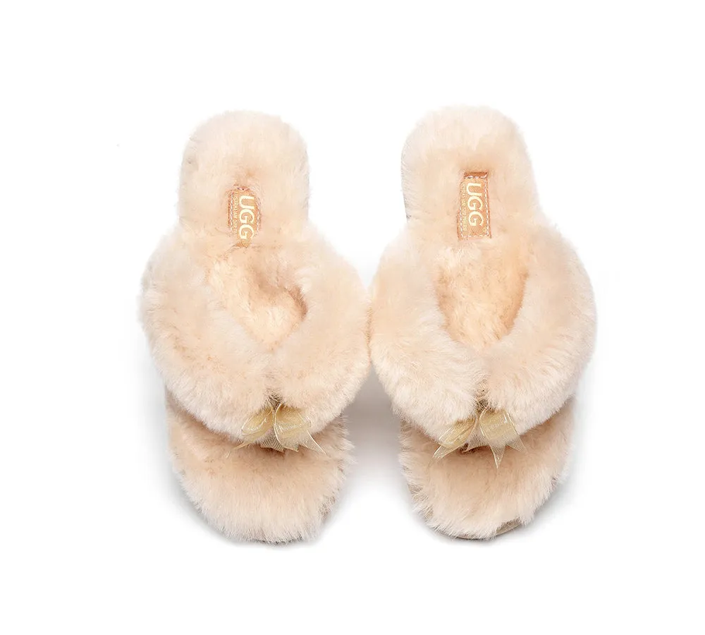 UGG Australian Shepherd Women Fluffy Slides Thongs Cinderella