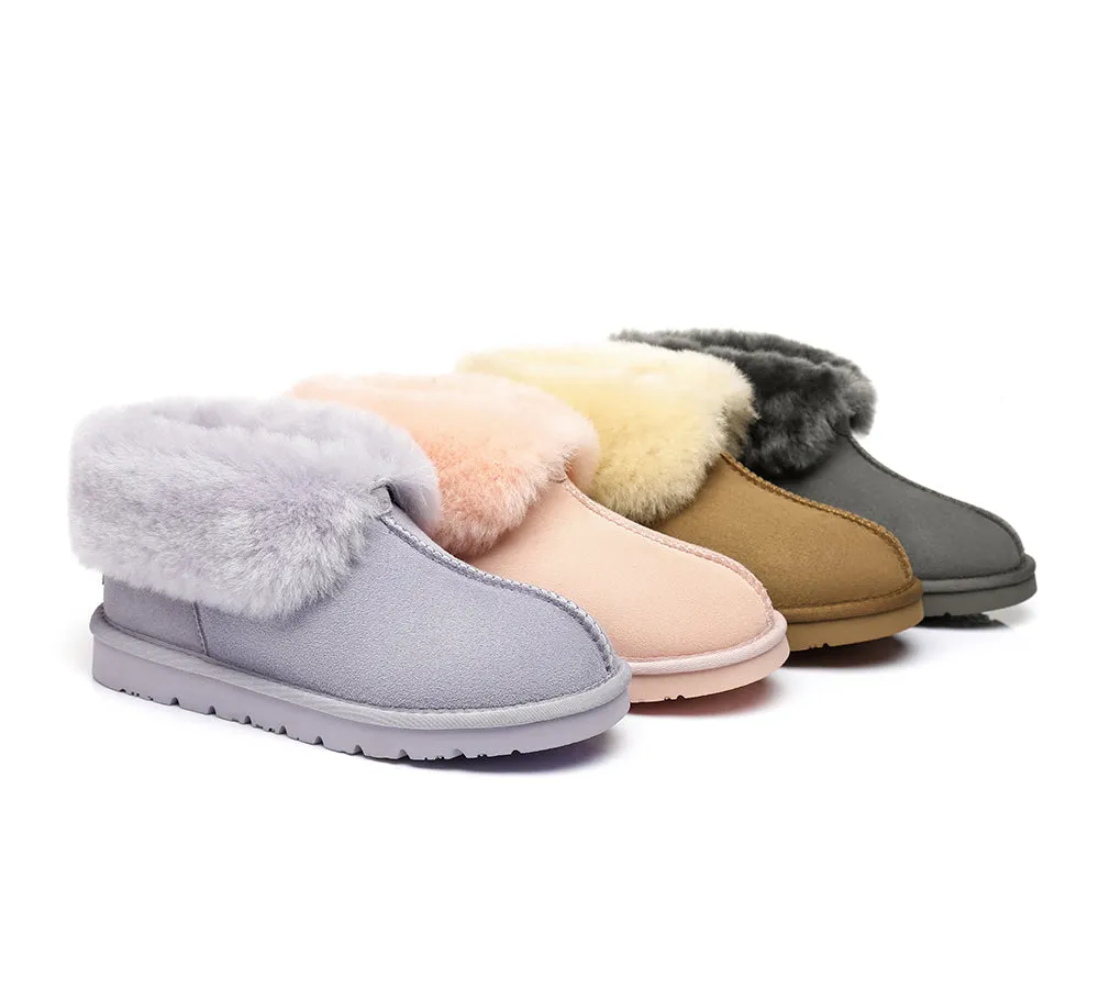 UGG Australian Shepherd Slippers, Australia Premium Double Face Sheepskin,Unisex Ankle Collar Slipper Mallow