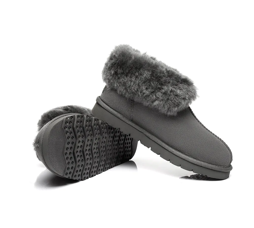 UGG Australian Shepherd Slippers, Australia Premium Double Face Sheepskin,Unisex Ankle Collar Slipper Mallow