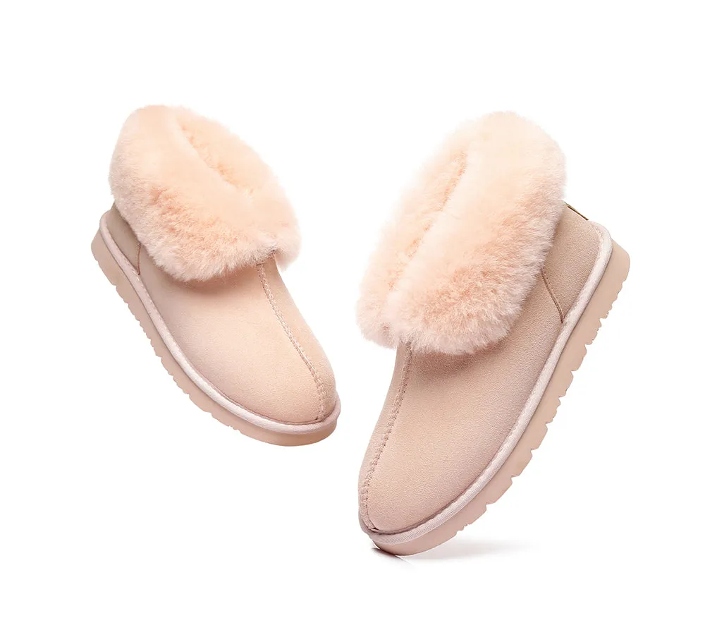 UGG Australian Shepherd Slippers, Australia Premium Double Face Sheepskin,Unisex Ankle Collar Slipper Mallow