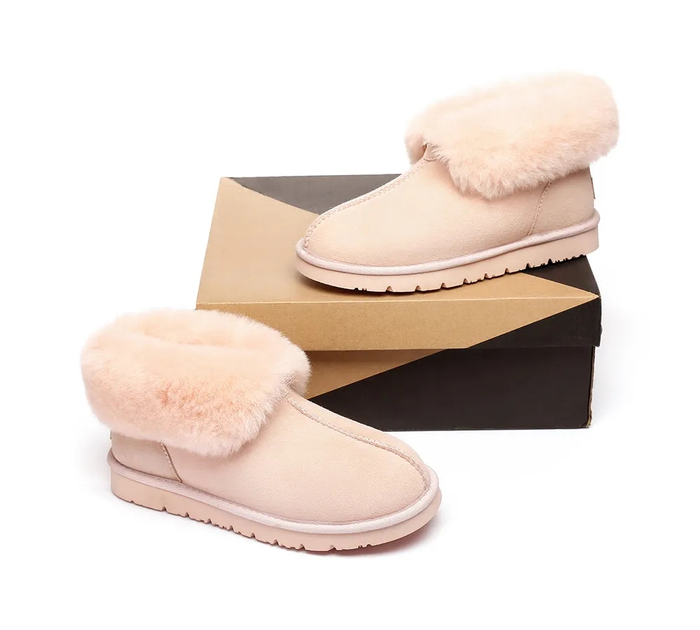 UGG Australian Shepherd Slippers, Australia Premium Double Face Sheepskin,Unisex Ankle Collar Slipper Mallow